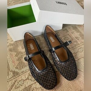 Labucq leather and jute ballet flat